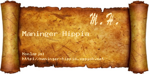 Maninger Hippia névjegykártya